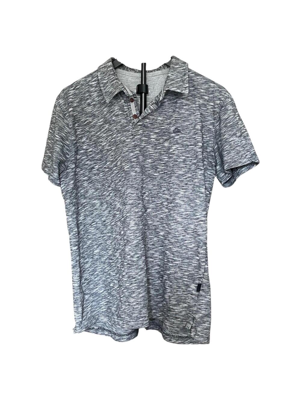 Quiksilver Heather Gray Polo Shirt Men's Large Slim Fit Logo